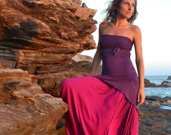 SWEET DRESS PURPLE, Cowl Neck, Open Back, Draped Dress, Versatile Dress, Woman Top, Sexy Dress, Elvish Gypsy Fairy, Woman Clothing, Party