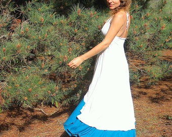 TOTEM DRESS IVORY, Plus Size Beach Dress, Layering Robe Elfique, Summer Dress, White Cape, Maxi Dress, Boho Bohemian Wrap Tattered Dress,