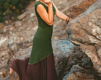 SHORT DRESS ATENEA, Mini Dress, Bohemian Hippie Chic Dress, Layering Top Sleeveless, Spring Dress, Basic Short Dress, Simple Elven Dress