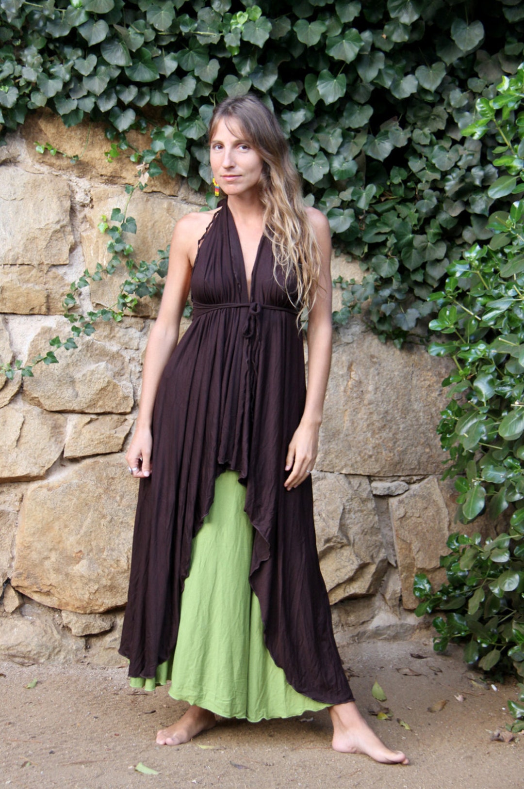 TOTEM DRESS BROWN Layering Robe Elfique Plus Size Dress - Etsy