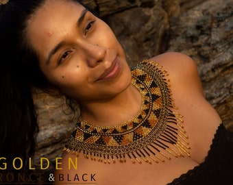 Guatemalan Beaded Necklace, Boho Tribal Jewelry, Handcraft