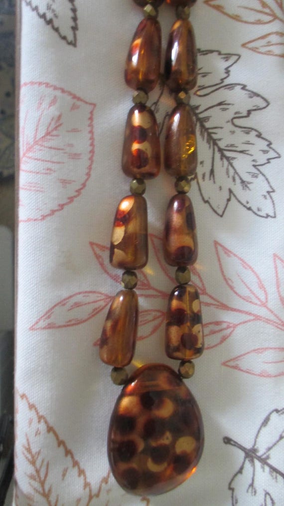 Leopard Print Dangle Drop Earrings: 70s Style Bro… - image 9