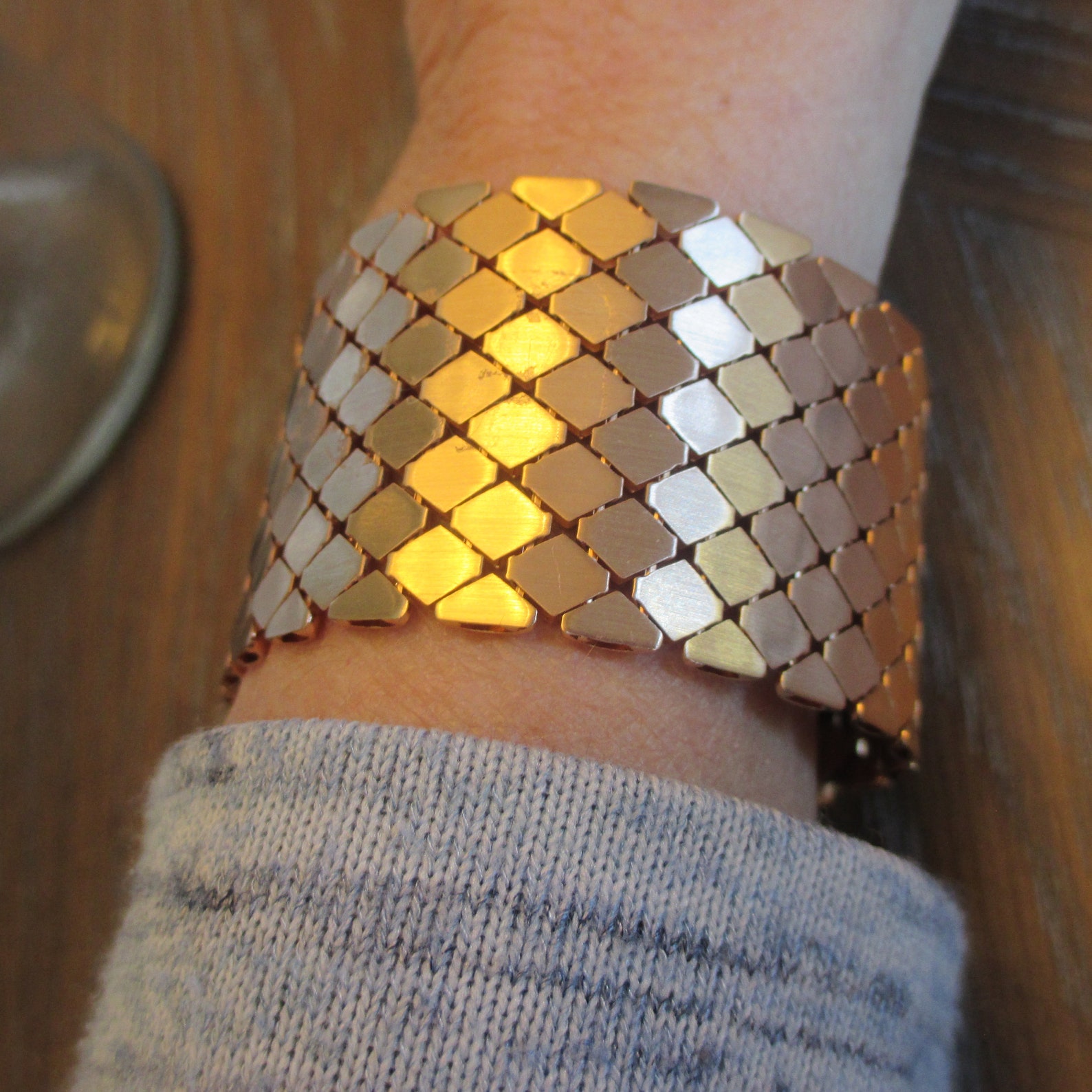 Made in Italy Wide Milor Bronze Bracelet Double Sided Etsy