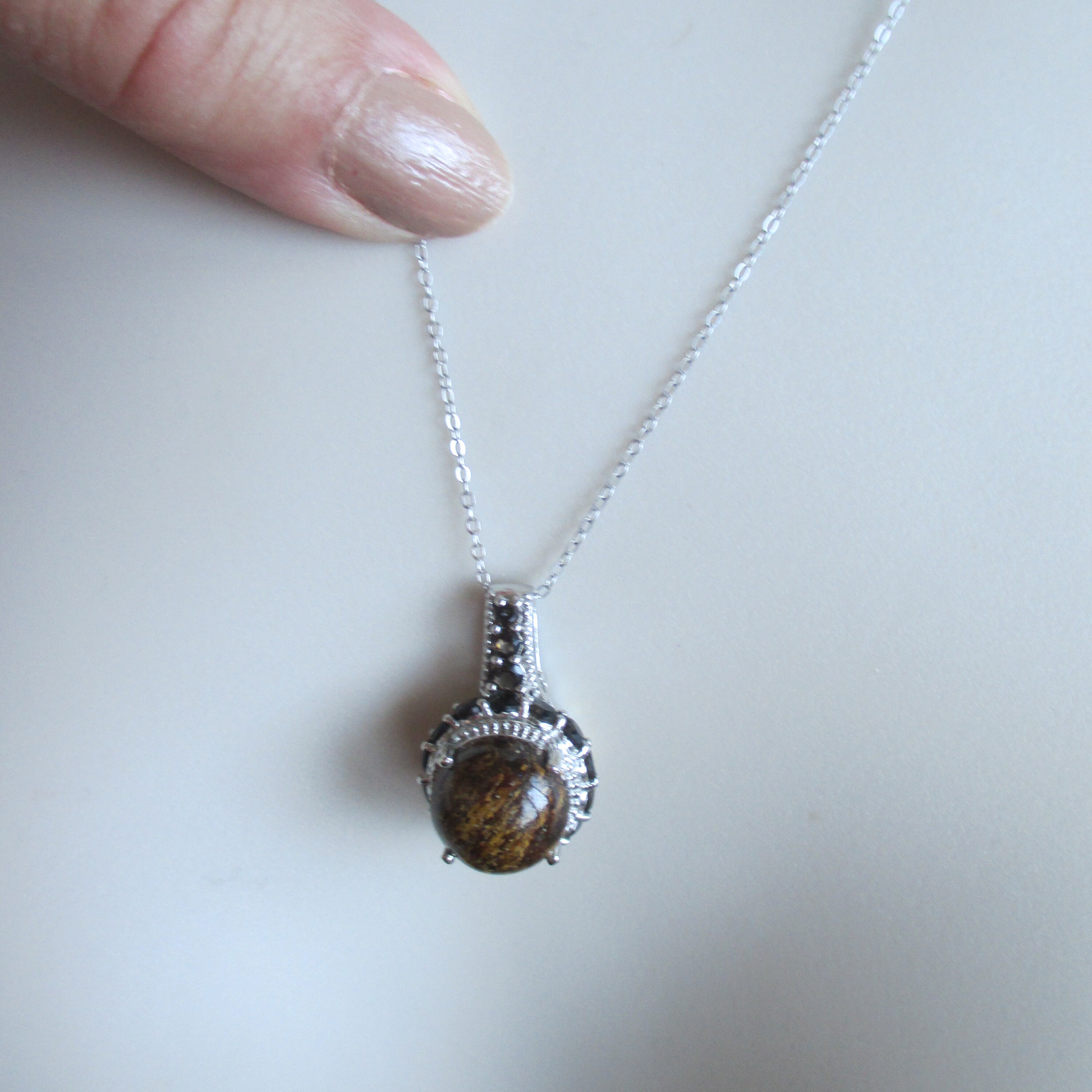 STS Chuck Clemency 925 Quartz and Brown Topaz Pendant Made
