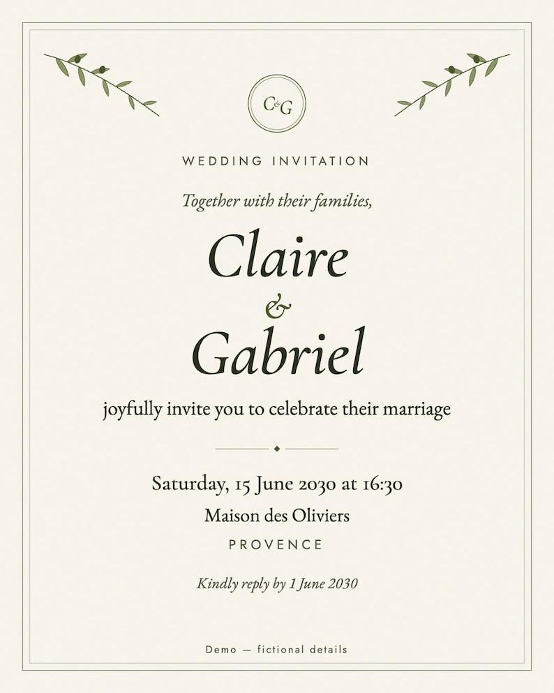 Sito web personalizzato per matrimoni con conferma di partecipazione (RSVP), invito animato e biglietto in formato PNG, 2 temi eleganti, hosting per 12 mesi. immagine 4