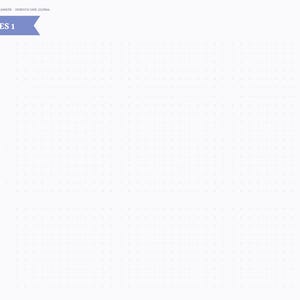 May include: A digital journal page titled NOTES 1 with a light purple banner. The layout features a left sidebar with navigation labels including Index, Loved One, Behavior, Memory Aids, Routines, Medication, Respite, and Notes. The main area is a white dot grid.