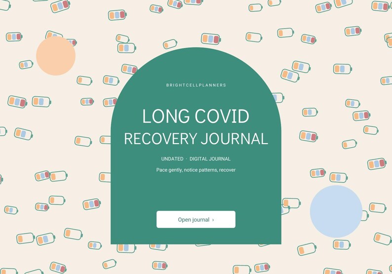 Long COVID Journal Digital, Pacing Planner, Energy Envelope, PEM Tracker, Symptom Log, Heart Rate, Brain Fog Tracker image 2