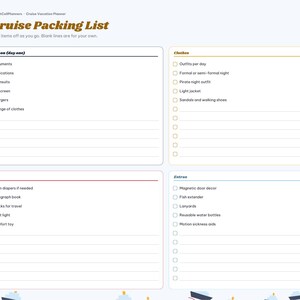 Cruise Vacation Planner Digital, Cruise Packing List, Port Day Planner, Cruise Countdown, Itinerary, Budget, Family Vacation image 8