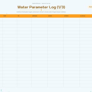 Aquarium Log Digital, Fish Tank Maintenance Tracker, Water Parameters Log, Water Change Schedule, Fish Inventory, Plants image 4
