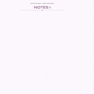 May include: A digital planner page titled NOTES 1 with a light purple background and a dot grid pattern. The right side features a vertical navigation bar with labels including Index, Setup, Vision, Goals, Scripting, 369, Affirm, Moon, Signs, Habits, Prompts, and Notes.