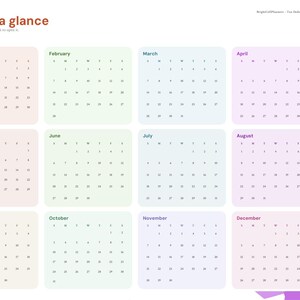 May include: A 2027 digital annual calendar planner featuring twelve monthly grids in pastel colors. The layout includes the text 2027 at a glance, a navigation sidebar with tabs labeled Index, Tax, Setup, Jan through Dec, Annual, Tax Forms, Multi Year, Deductions, Mileage, and Notes.
