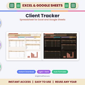 Client Tracker Spreadsheet – Small Business CRM with Follow-Up Reminders (Digital Download) image 1