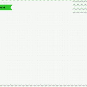 May include: A digital planner page with a white dot grid background, featuring a green banner labeled Notes 4. The left sidebar lists Index, Setup, Materials, Calculator, Pricing, and Notes. The top right corner displays Notes 1.
