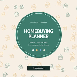Home Buying Planner Digital for GoodNotes, First Time Home Buyer, House Hunting Checklist, Mortgage Tracker, Closing Timeline, Budget