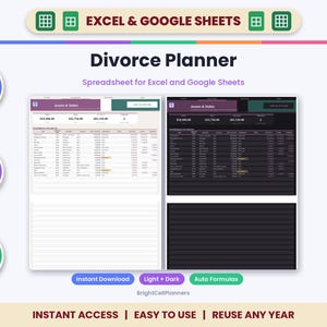 Scheidungsplaner-Tabelle für Excel & Google Sheets – Vermögens- und Schuldenaufteilung, Haushaltsgegenständeliste Bild 1