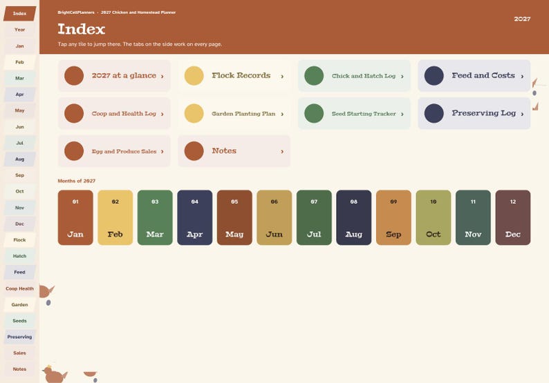 2027 Homestead Planner Digital, Chicken Keeping Log, Egg Production Tracker, Flock Records, Garden Planner, Feed Costs image 2