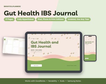 Cyfrowy dziennik zdrowia jelit, dziennik żywieniowy dla osób z zespołem jelita drażliwego, śledzenie niskiej zawartości FODMAP, wykres stolca w Bristolu, dziennik objawów, śledzenie pokarmów wyzwalających