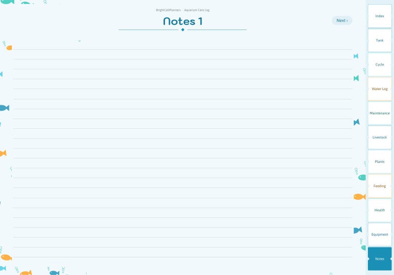 Aquarium Log Digital, Fish Tank Maintenance Tracker, Water Parameters Log, Water Change Schedule, Fish Inventory, Plants image 9