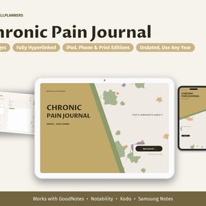Chronic Pain Journal Digital, Pain Map Body Chart, Flare Log, Trigger Tracker, Spoon Tracker, Doctor Summary, Symptoms Bild 1