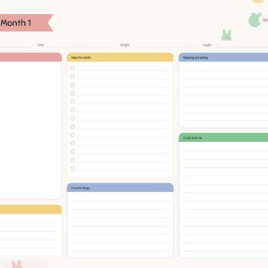 Digital Baby Memory Book, Baby Journal, Birth Story, Monthly Milestones, Baby Firsts, Family Tree, Letters to Baby bild 4
