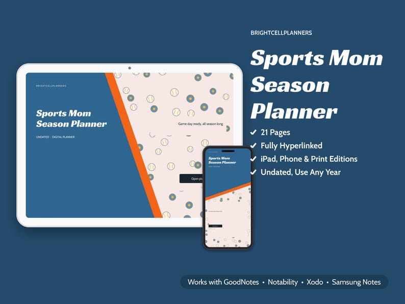 Planificador digital para mamás deportistas, calendario de la temporada, horario de refrigerios del equipo, seguimiento de viajes compartidos, lista de jugadores del equipo, cuotas, preparación para torneos. imagen 1
