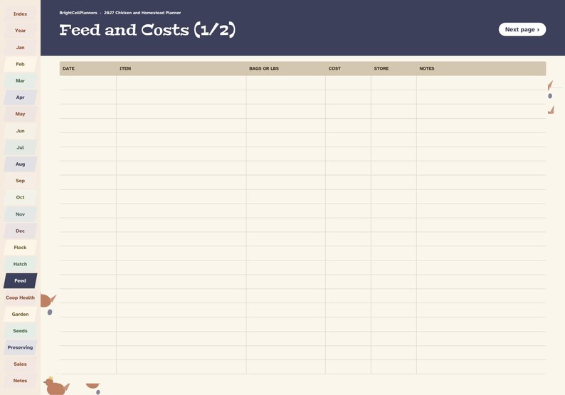 2027 Homestead Planner Digital, Chicken Keeping Log, Egg Production Tracker, Flock Records, Garden Planner, Feed Costs image 7