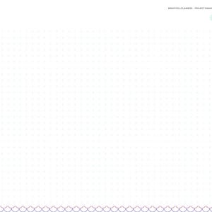 May include: A digital planner page titled NOTES 3 with a white dot grid background. The right sidebar features navigation tabs for months and project management tools. The bottom border has a repeating purple and teal scalloped pattern.