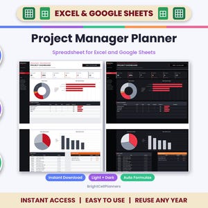 Hoja de cálculo para la planificación de proyectos en Excel y Google Sheets: diagrama de Gantt y tablero Kanban. imagen 1