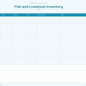 Aquarium Log Digital, Fish Tank Maintenance Tracker, Water Parameters Log, Water Change Schedule, Fish Inventory, Plants image 6