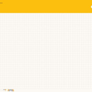 May include: A digital planner page titled Notes 1 with a yellow header, a white grid background, and a side navigation tab labelled with months and categories. Small rainbow icons are visible in the corners of the page.