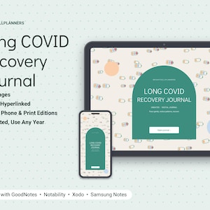 Long COVID Journal Digital, Pacing Planner, Energy Envelope, PEM Tracker, Symptom Log, Heart Rate, Brain Fog Tracker image 1