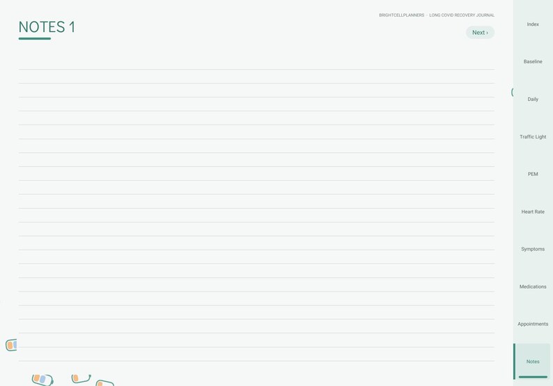 Long COVID Journal Digital, Pacing Planner, Energy Envelope, PEM Tracker, Symptom Log, Heart Rate, Brain Fog Tracker image 10