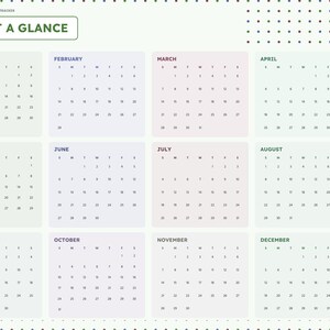 May include: A 2027 digital planner page titled 2027 AT A GLANCE, featuring twelve monthly calendars arranged in a grid. The layout includes a sidebar with navigation tabs for Index, Year, Setup, Dashboard, months, Routine, Weekly, and Notes.