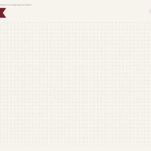May include: A digital planner page titled Notes 1 with a cream-colored grid background. The top left features a maroon banner. A vertical sidebar on the right contains tabs labeled Index, Year, months from Aug to Jul, Colleges, Applications, Essays, Scholarships, Visits, Decision, and Notes.