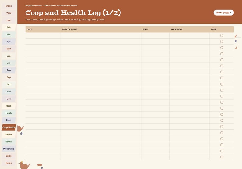 2027 Homestead Planner Digital, Chicken Keeping Log, Egg Production Tracker, Flock Records, Garden Planner, Feed Costs image 8