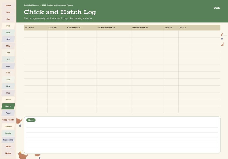 2027 Homestead Planner Digital, Chicken Keeping Log, Egg Production Tracker, Flock Records, Garden Planner, Feed Costs image 6