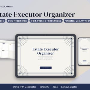Estate Executor Organizer Digital Planner, Executor Checklist, Probate Steps, Estate Inventory, Account Closure Log PDF image 1