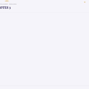 May include: A digital planner page titled NOTES 3 with a light purple background. The left side features a vertical navigation bar with tabs labeled Index, Setup, Dream Log, Sketch, Symbols, Recurring, Pixels, Lucid, Prompts, Toolkit, and Notes.