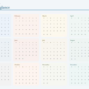 May include: A digital 2027 travel planner page titled 2027 at a glance, featuring twelve monthly calendars in soft pastel boxes. A vertical navigation sidebar on the right lists sections including Index, Year, Setup, Trip, Jan through Dec, Budget, Bookings, Itinerary, Packing, To-Do, Converter, Bucket, and Notes.