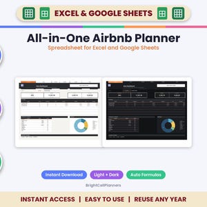 Planificador integral para anfitriones de Airbnb: contabilidad, limpieza y estado de resultados (Excel/Google Sheets) imagen 1