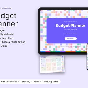 2027 Digital Budget Planner, Tablet Budget Planner, Hyperlinked, Monthly Bill Tracker, Debt Payoff, Savings Goals image 1