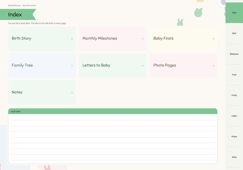 Digital Baby Memory Book, Baby Journal, Birth Story, Monthly Milestones, Baby Firsts, Family Tree, Letters to Baby bild 2