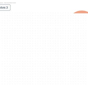 May include: A digital planner page titled Notes 3 with a dot grid background. The left sidebar lists navigation tabs including Index, Year, Setup, months from Jan to Dec, Monthly, Annual, Properties, Bookings, Income, Expenses, Variable, Repairs, and Mileage.