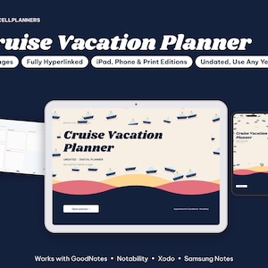 Cruise Vacation Planner Digital, Cruise Packing List, Port Day Planner, Cruise Countdown, Itinerary, Budget, Family Vacation image 1