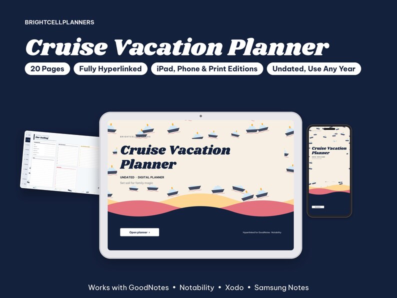 Cruise Vacation Planner Digital, Cruise Packing List, Port Day Planner, Cruise Countdown, Itinerary, Budget, Family Vacation image 1