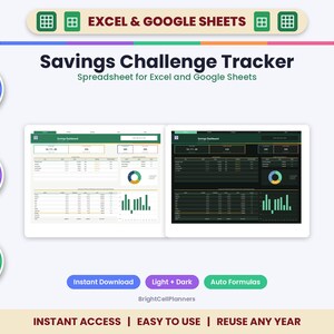 52-Week Savings Challenge Tracker – Excel & Google Sheets (Digital Download)