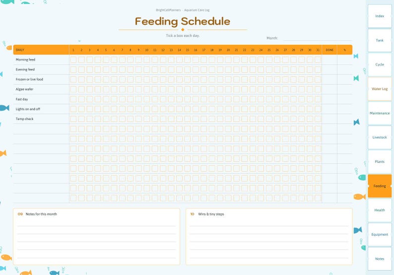 Aquarium Log Digital, Fish Tank Maintenance Tracker, Water Parameters Log, Water Change Schedule, Fish Inventory, Plants image 8