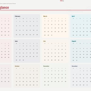 May include: A 2027 digital calendar planner titled 2027 at a glance, featuring twelve monthly grids with pastel-colored backgrounds. A vertical navigation sidebar on the right lists sections including Index, Year, Jan through Dec, Loads, Fuel, IFTA, Hours, Per Diem, Maintenance, Expenses, and Notes.
