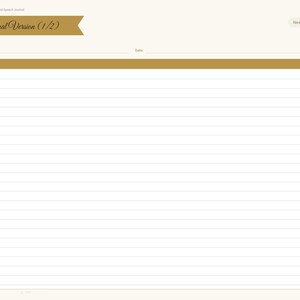 May include: A digital journal page titled Keepsake Final Version (1/2) with a gold header and horizontal lines for writing. The layout includes fields for For and Date, and a vertical navigation tab on the right labeled Final.