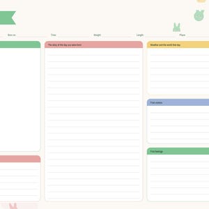 Digital Baby Memory Book, Baby Journal, Birth Story, Monthly Milestones, Baby Firsts, Family Tree, Letters to Baby bild 3